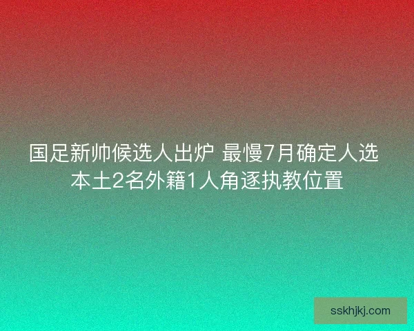 国足新帅候选人出炉 最慢7月确定人选 本土2名外籍1人角逐执教位置